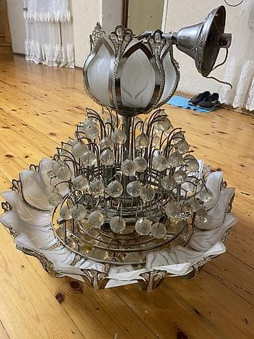 taxta lustur: Çılçıraq, 10 və daha çox lampa, Şüşə — 1