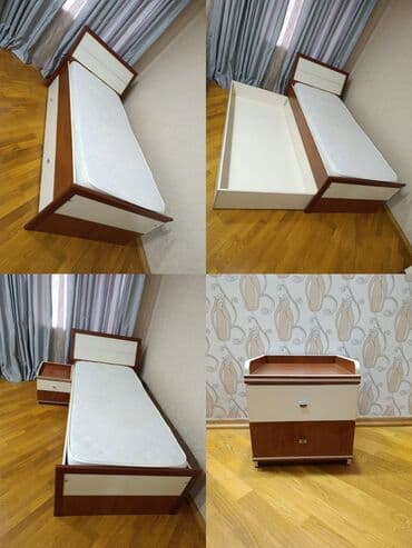 Lincoln: Б/у, Односпальная кровать, Без подьемного механизма, С матрасом, С выдвижными ящиками — 2