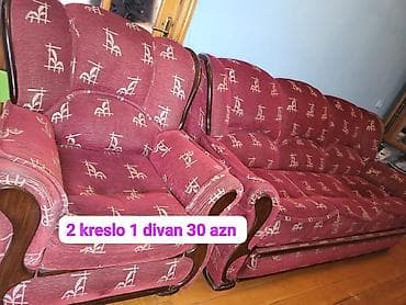 Divanlar: Unvan qaraçuxur Qirigi siniği yoxdu Divan kreslo 2 ədədi 30 azn — 1