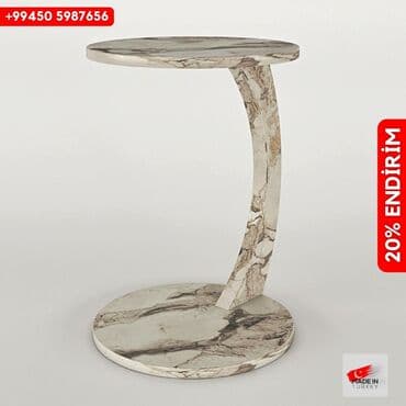 əncir cemi: Jurnal masası, Yeni, Açılmayan, Laminat, Yumru masa — 9