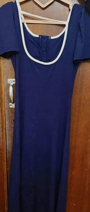 toxunma don: Tezedir Tünd göy rəngli qadın paltarı - Model: Midi/uzun kəsimli — 1