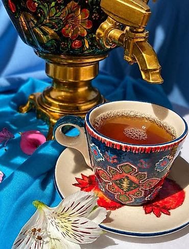 mis caydan: Çay dəsti, rəng - Mavi, Keramika, 1 nəfərlik, Azərbaycan — 1
