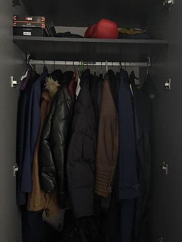 garderob: 3 qapılı, Boz, Digər material, Açılan, Düz dolab — 2