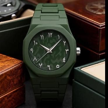 cayka qızıl saat: Yaşıl zərif qol saatı - Korpus və kəmər: mat tünd-yaşıl rəngdə, bütöv — 3