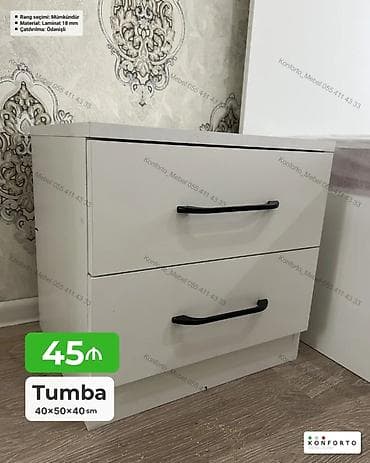 Tumba – kompakt və funksional iki çekmecəli model - Ölçülər: 40×50×40