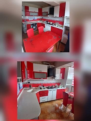 Mətbəx mebeli ve stol ve 4 stul daxil 350.azn. Ölçü 3.38eni 2.03. 2.70