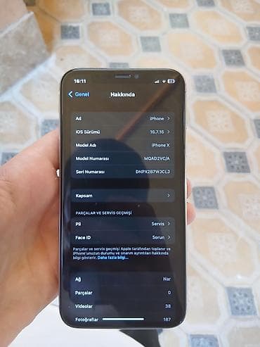 komputer ikinci el: IPhone X, Gümüşü, Face ID — 2