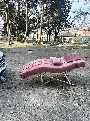 Məhsul: Velvet şezlonq/relaks kreslosu - Rəng: toz-çəhrayı (rose) -