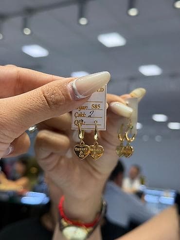 zergerlik: Sırğa, Tiffany, Sarı qızıl, 585 Əyar, 2 g — 1