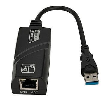 Ноутбуки: USB 3.0–Gigabit Ethernet adapter - İnterfeys: USB 3.0 (Type‑A) → RJ45 — 1