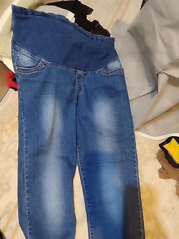 bala at: Hamiləlik üçün cins şalvar - Material: elastik denim (streç), rahat — 1