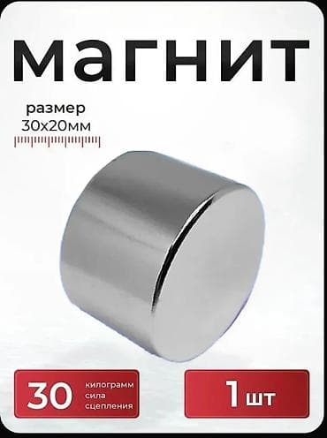 Bərkidici məhsullar: Neodim silindrik maqnit 30x20 - Ölçü: 30x20 mm - Yapışma gücü: 30 kq — 1