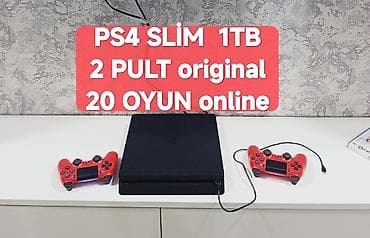 pubg hesab random: PS4 slim 1TB az işlənmiş təzə kimi, zavod plombu üzərində, 2 pult +20 — 1