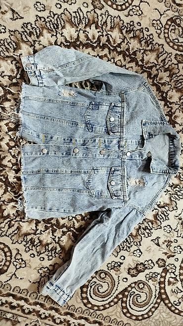 Açıq mavi yuyulmuş effektli cins gödəkçə - Material: sıx denim (100% — 1