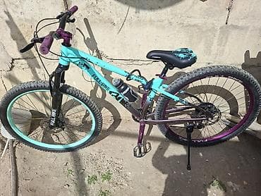 Full Bike dağ velosipedi - Rəng: firuzəyi-göy və bənövşəyi aksentlər — 3