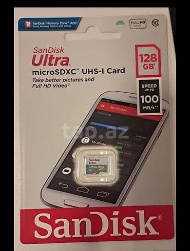 yaddas kart: SanDisk Ultra microSDXC UHS-I yaddaş - Tutum variantları: 64 GB, 128 — 3