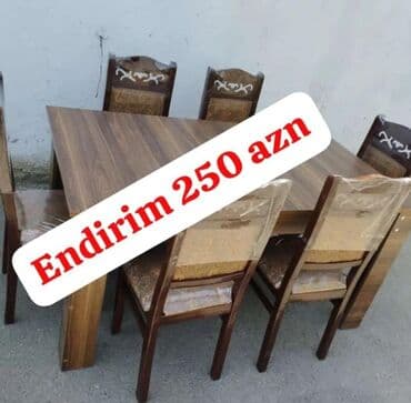 stol və stul: Qonaq otağı üçün, Yeni, 6 stul — 2