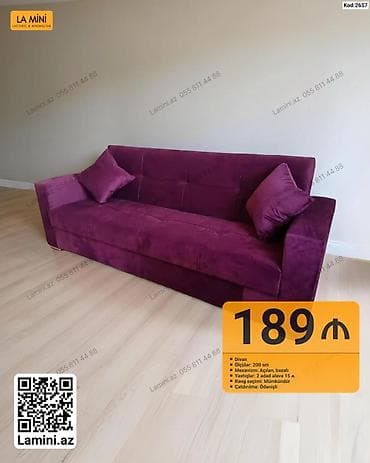 Divan – LA MINI - Ölçü: 200 sm - Mexanizm: açılan, bazalı (yataq