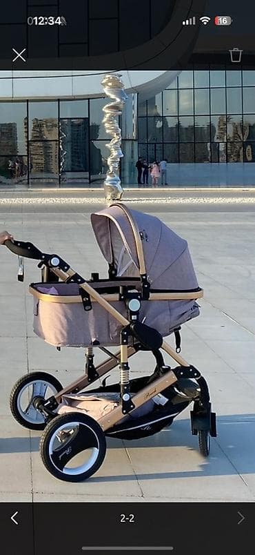 araba: Uşaq arabası – 2-in-1 beşik tipli model - Rəng: açıq bənövşəyi — 2