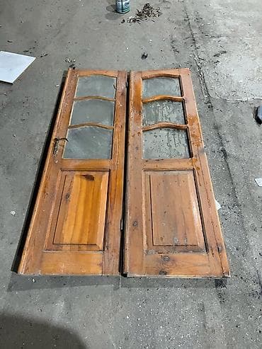 6 ədəd qapı pəncərələrnən bir yerdə - Material: tam taxta (təbii ağac — 2