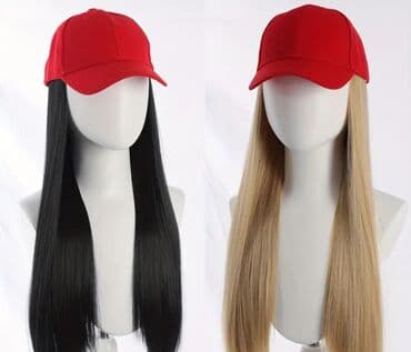 королевский боб для похудения оригинал и подделка: Qırmızı beysbol papaqlı saç parik - 2-si 1-də dizayn: papağın iç — 3