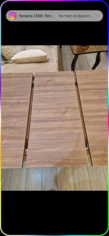 taxta: Açılan yemək masası - Material: taxta teksturalı üst səth, möhkəm — 2
