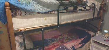 demir ağacı: Oğlan və qız üçün, İşlənmiş, Çarpayı, Matras ilə, Siyirməsiz, Dəmir — 2