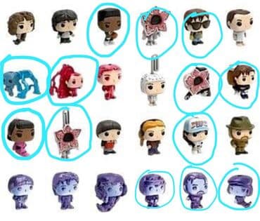 Stranger things fiqurlari satilir ve ya barter. Şəkildə dairə ilə