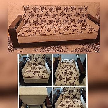 divan satisi: İşlənmiş, Divan, 2 kreslo, Bazalı, Açılan — 1