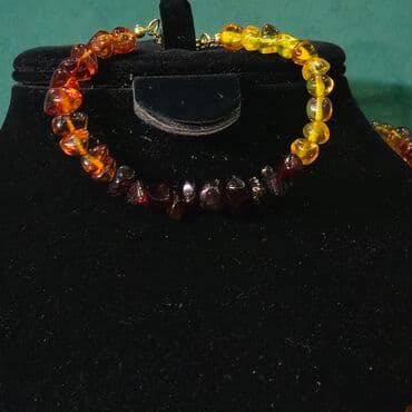 kəhraba: Original pribaltika tebii assorti kəhraba (янтарь) dest boyunbağ — 3
