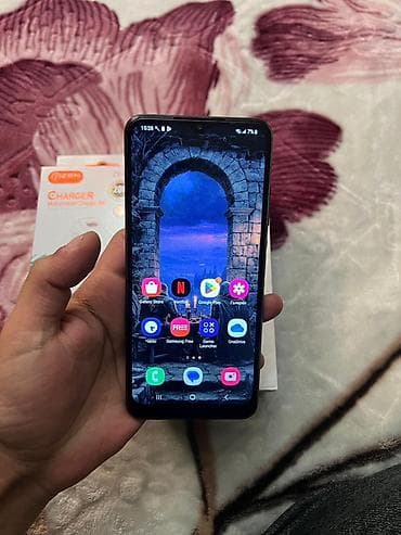Samsung Galaxy A22, 128 GB, rəng - Qara, Barmaq izi, İki sim kartlı, Face ID