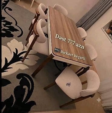 Mətbəx üçün, Dördbucaq masa, 6 stul — 1