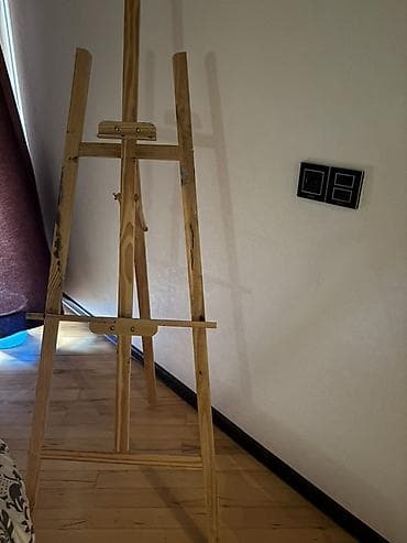 yağı: Taxta rəssam molberti - Material: təbii ağac, möhkəm konstruksiya - — 2