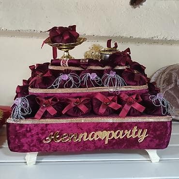 xonca səbət: Xınayaxdı (Henna Party) üçün dəst – bənövşəyi/şam işi tünd qırmızı — 1