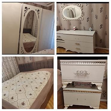 Двуспальная кровать, Тумба, Шкаф, Трюмо, Б/у