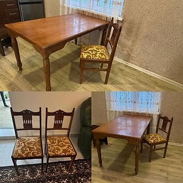 uşaq stullari: Masa desti. 130azn. 6 stulla,.temiz taxta yaxsi veziyyetde ünvan — 1