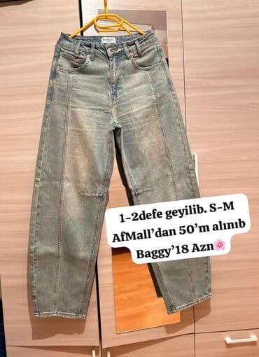 cins şalvar modelleri 2022: Cinslər, S, rəng - Mavi — 1