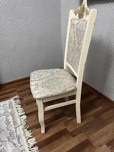 ikinci el termolar: Klassik üslubda taxta stul (6ədəd) - Rəng: krem (ağ-bej tonları) — 1