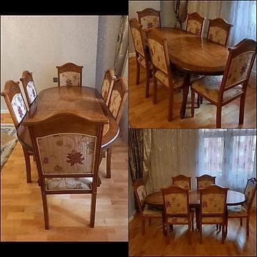 Qonaq otağı üçün, Oval masa, 6 stul — 1