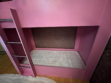 iki mərtəbəli yataq: Oğlan və qız üçün, Çarpayı, Matras ilə, Siyirməsiz, Taxta — 3