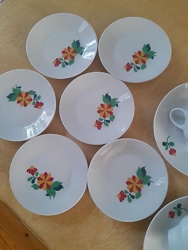 3 reqemi: Nahar dəsti, rəng - Ağ, Keramika — 2