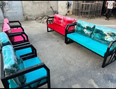 диван и стол на кухню: Новый, Прямоугольный стол, Нераскладной, Со скамейками, Металл, Азербайджан — 5