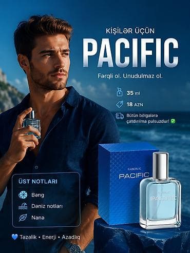 Kişilər üçün Faberlic PACIFIC ətiri - Həcm: 35 ml - Qiymət: 18 AZN - lalafo.az -da Kişilər üçün Faberlic PACIFIC ətiri - Həcm: 35 ml - Qiymət: 18 AZN -