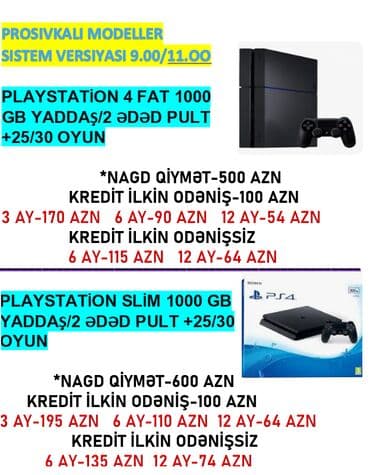 playstation 3 qiymeti kreditle: Playstation 4 Nagd ve kredit Cemi 10 deq erzinde onlayn senedlesme — 1