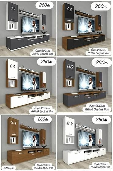 Düz TV altlığı, Polkalı, Laminat