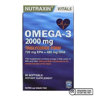 Личные вещи: Nutraxin Vitals Omega-3 2000 mg – qida əlavəsi Yeni hologramlı — 3