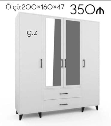 Açılan, 4 qapılı Düz dolab, Qarderob, paltar dolabı