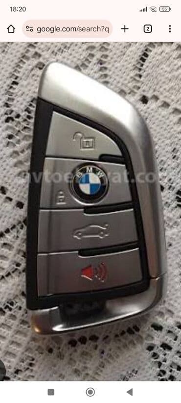 vaz zamoku: BMW smart açar fobu - Orijinal BMW dizaynı, metalik gümüş və qara — 1