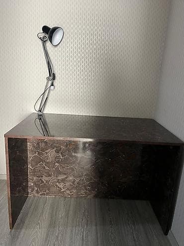 Masa və işıqlandırma dəsti - Material: tünd mərmər teksturalı