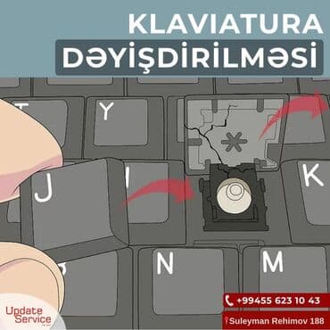 komputer klaviaturası: Kompüter klaviaturasının təmiri və dəyişdirilməsi xidmətləri təklif — 1